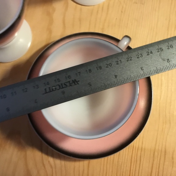 Vintage HAZEL ATLAS OVIDE Sugar & Cream Set w/1Cup & Saucer Retro Pink Black - Picture 8 of 8